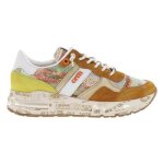 Baskets cuir cetti jaune - cetti - femme - lacets - compens