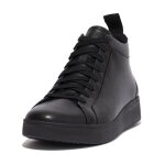 Baskets en cuir femme fitflop rally high top - fitflop - noir - zip - cuir - plat