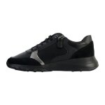 Basket cuir geox - femme - alleniee - noir -  lacets / zip - confort exceptionnel