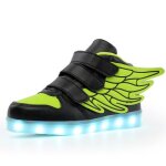 Baskets en cuir imperméables lumineuses pour enfants chaussures de skateboard avec lumière led avec aile ... Baskets en cuir imperméables lumineuses pour enfants chaussures de skateboard avec lumière led avec aile ...