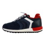Basket cuir junior geox alben - marine / avio