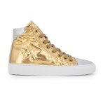 Baskets cuir montantes or et argent femme urban