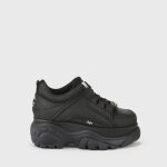 Chaussure  lacets buffalo 1339 - 14 2 - 0 - femme - cuir - noir - lacets