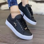 Baskets en cuir pu pour femmes - vitata - chaussures décontractées plates - respirantes Baskets en cuir pu pour femmes - vitata - chaussures décontractées plates - respirantes