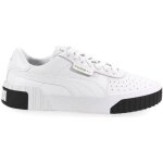 Baskets basses en cuir blanc � semelle plateforme blanche et noire et � lacet plat