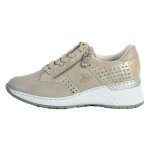 Basket cuir rieker - version basse - beige - lacets - femme
