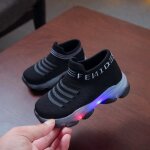 Baskets dcontractes pour enfants vitata - led - confortables - noir