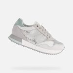 Baskets d doralea - geox - homme - gris - argent - lacets - plat - cuir Baskets d doralea - geox - homme - gris - argent - lacets - plat - cuir