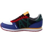 Basket ea7 emporio armani - homme - tige en textile cuir su�de et synth�tique - bleu rouge gris