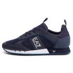Basket ea7 emporio armani - homme - textile - bleu - blanc - dtails embosss