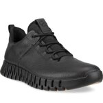 Baskets ecco - homme - cuir - lacets - noir