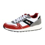 Basket ellesse - retro running 1 - homme - rouge / noir / ciment - lacets plats