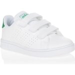Baskets enfant - adidas - advantage c - blanc / vert - tige basse synthtique - 3 scratchs