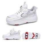 Baskets enfants chaussures  roulettes garons filles sneakers automatique de patinage - blanc - ytisabella? ...