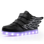 Baskets pour enfants - ecelen - cuir impermable - led lumineuses - scratch