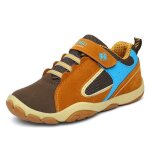 Baskets enfant insfity chaussures sport sneakers marron cuir respirant antidrapant - marron