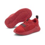 Baskets enfant - puma - wired run ac - rouge vif / noir - lacets lastiques - confort exceptionnel