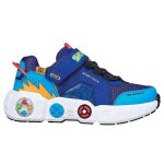 Basket enfant skechers gametronix - bleu - lacets - game kicks - confortable