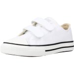 Victoria basket enfant blanche � scratch - basse textile semelle caoutchouc antid�rapante