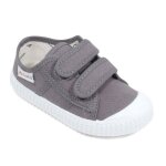 Victoria 36606 baskets toile enfant gris anthracite - fermeture scratch - tige textile
