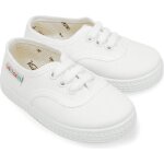 Baskets enfant - victoria - 6613 blanc - toile - lacets - semelle en gomme