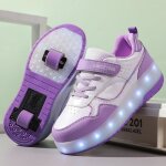 Baskets enfants - vitata - mode - led - chaussures  roulettes - violet