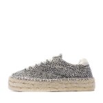 Baskets espadrille femme replay nash - imprim lopard - blanc / noir