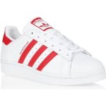 Baskets femme - adidas originals - superstar blanc / rouge - cuir - lacets Baskets femme - adidas originals - superstar blanc / rouge - cuir - lacets