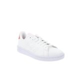 Baskets pour femme - adidas - simili cuir - blanc - lacets - plat
