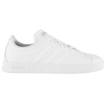 Baskets femme - adidas - vl court 2 - cuir - blanc - lacets