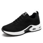 Baskets femme - aievis - respirant lger jooging - dessus synthtique - talon plat - noir