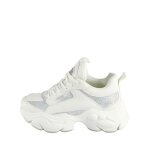 Baskets femme - buffalo - binary athena glam - blanc - effet paillet - semelle paisse en mmoire de ...