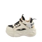 Baskets femme - buffalo - blader matcha - vegan - noir / beige - lacets - plat