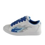 Baskets femme buffalo liberty - vegan nappa - blanc - flamme - lacets