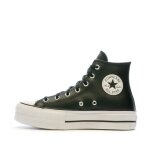 Baskets femme converse all star platform en cuir noir
