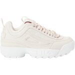Baskets femme - fila - disruptor low 1010302 - rose - mauve chalk - lacets - aspect cuir brod�