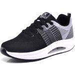 Baskets femme fitness shake - noir - semelle paisse minceur chaussures
