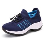 Basket femme - fondupin - chaussures de sport travail running femmes - bleu - respirant lger confortable ...