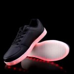 Baskets femmes funmoon - chaussures led usb rechargeable - noir - lacets