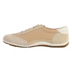 Baskets femme - geox - cuir - plat - sand / beige