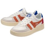 Baskets femme gola grandslam trident - blanc / rose corail / bleu marine - textile - lacets - plat