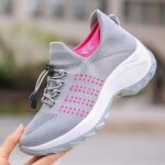 Baskets femmes gris - ecelenfshoes - grande taille 35 - 42 - talon compensé - tissage volant Baskets femmes gris - ecelenfshoes - grande taille 35 - 42 - talon compensé - tissage volant