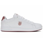 Baskets femme k - swiss court shield - blanc - cuir - lacets - plat