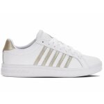 Baskets femme k - swiss court tiebreak - blanc - cuir - lacets