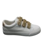 Baskets femme kaporal - modle  scratchs - blanc - taille 36 - dessus synthtique - talon plat