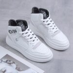 Baskets femme mid blanc - noir baskets montantes de sport