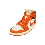 Baskets femme nike air jordan 1 retro hi og - blanc / orange - lacets - cuir