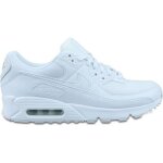Basket femme - nike - air max 90 blanc - cuir - lacets - semelle waffle