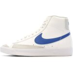 Baskets femme nike blazer mid 77 - blanc / bleu - tige en cuir - lacets