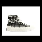 Baskets femme - palladium - palla ace mid tie dye - noir - lacets - textile